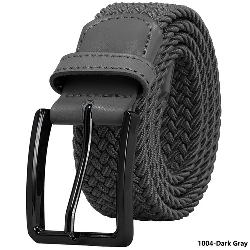 Falari Silver Black Buckle Braided Stretch Belt Canvas Fabric Woven Elastic Belt - Picture 13 of 83