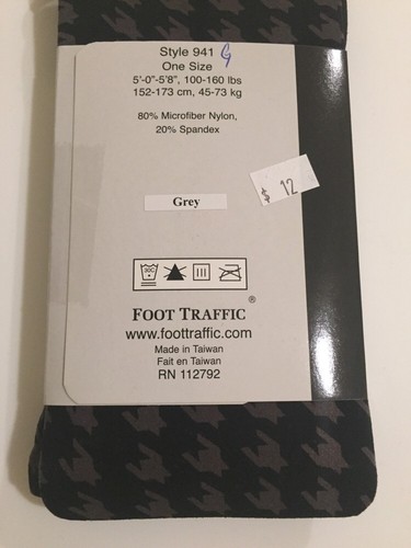 Foot Traffic Damen-Strumpfhose grau schwarz Hahnentritt ~ NEU - Bild 3 von 3