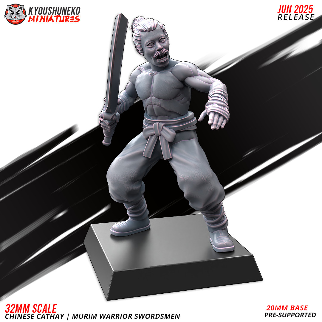 Kyoushuneko Chinese Murim Warrior Swordsmen X10 28mm/32mm Scale -NO BASES-