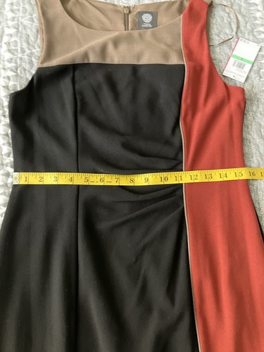 Vince Camuto Women’s 8 Colorblock Sleeveless Ruched Waist Dress NWT - Picture 10 of 12
