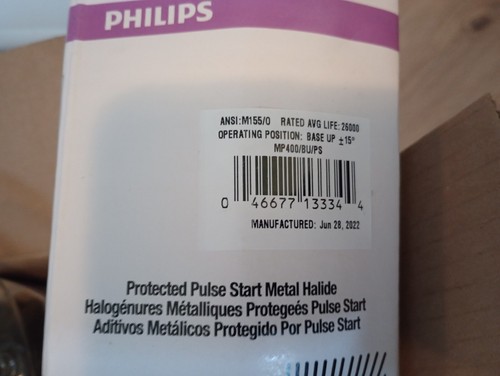 (5) Philips 400 Watt ED37 Pulse Start Metal Halide (13334) Lot - Picture 3 of 4