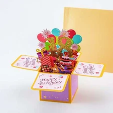 Happy 18th Birthday Surprise Box - Pop Up Birthday Greeting Card with Envelope