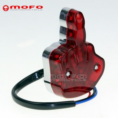 Middle Finger Hinged LED Tail Lights Lamp for Harley Motorcycle Bobber Chopper - Bild 3 von 9