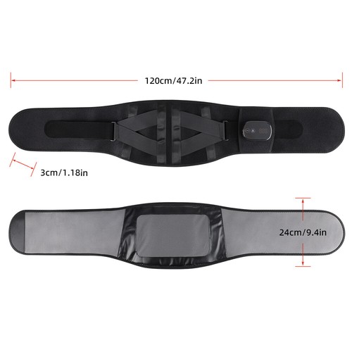 Cordless Electric Heated Waist Belt with Vibration Massager Lumbar Support Brace - Picture 17 of 18
