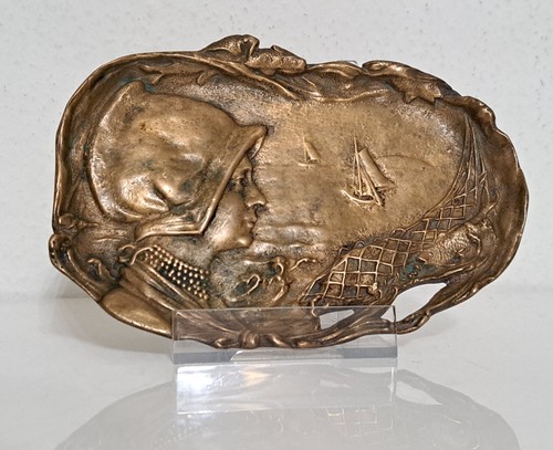 Antique interior Jewelry Tray Bronze Business cards Tray Art Nouveau - Picture 16 of 19