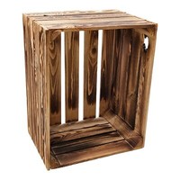 Geflammte Holzkiste Weinkiste Obstkiste Apfelkiste Neu 50 X 40 X 30 Cm - Top