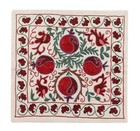 18"x18" Handmade Asian Suzani Cushion Cover, Embroidered Silk Pillow Case