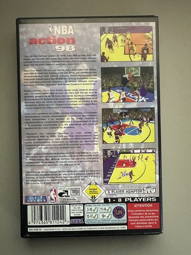 NBA Action 98 Sega Saturn Video Game Boxed Complete with Manual PAL - Imagen 3 de 10