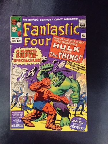 Fantastic Four #25 1964 primera impresión en muy buen estado/buen estado The Thing vs Hulk - Imagen 1 de 15