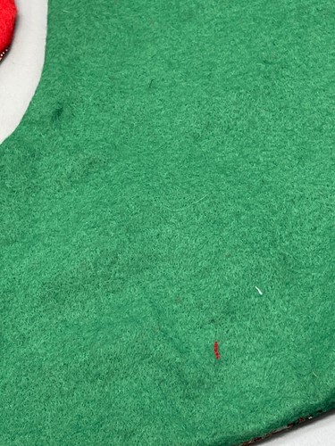 Christmas holiday stocking set 2 red green snowflakes hooks plaid soft felt READ - Picture 8 of 8