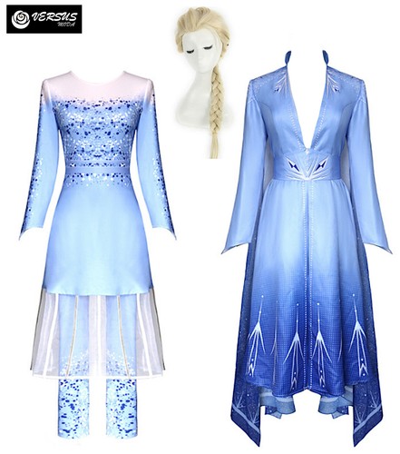 Frozen 2 pz Elsa Vestito Costume Carnevale Donna Dress up Woman Pants  FROWOM01 | eBay