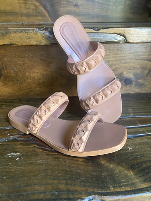 Stuart Weitzman - Tan Leather Slide Sandals Sz 6 Stuart Weitzman - Tan Leather Slide Sandals Sz 6 main image 4