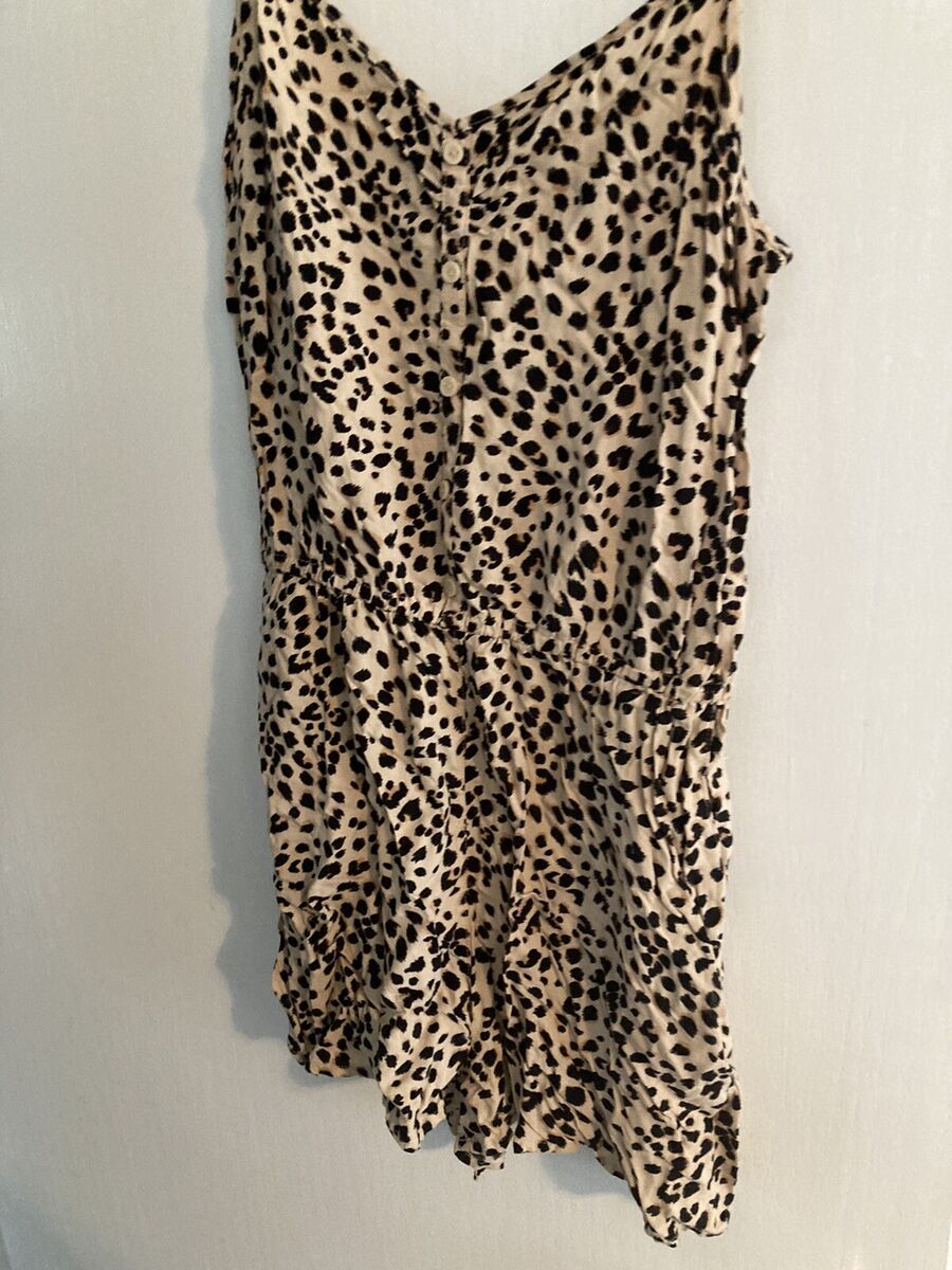 H M Leopard Print Romper with Pockets Size 8 eBay