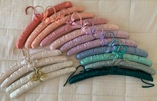 o'o'o . Set of 15 . PADDED HANGERS .. Silk Satin Covered .. for Hanging Lingerie