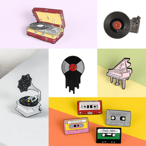 Pin-Brooches-Badges-Backpack-Music-Vinyl-Different-Hard-enamel-lapel-Hat-Goth
