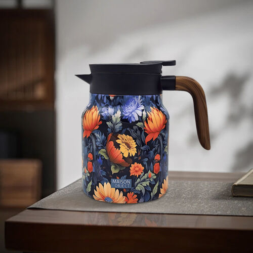 1000ml Floral Pattern Teapot with Lid Stainless Steel Pot for Kitchen (Orange) - Picture 6 of 8