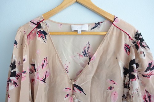 Witchery Limited Edition Behatu Silk Blouse Womens 16 Floral V neck Boho Office - Picture 6 of 24