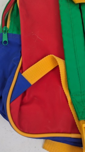 Vintage 90s Kids Backpack Back Pack Bag Pouches School Work Colorful Retro Pre-k - Picture 7 of 10
