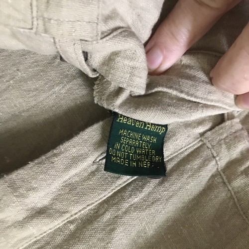 HEAVEN HEMP Brand ButtonUp Tunic Mandarin Collar/Belt/Sleeve SizeM NaturalFibres - Picture 8 of 9