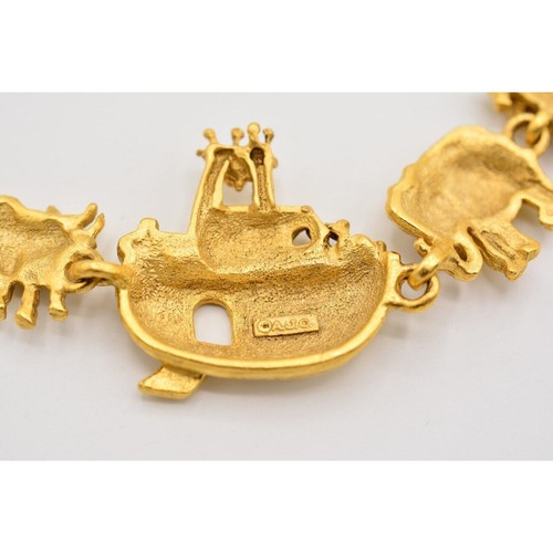 Brazalete AJC Vintage Arca de Noé Animales Enlazados Oro Cepillado Firmado Nuevo de Lote Antiguo Años 80 A19 - Imagen 11 de 12