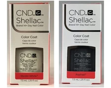 CND Nail Polish - Shellac Power Polish - Studio White & Asphalt ( 7.3 ML )