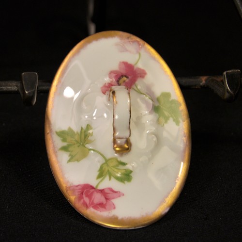 Limoges T&V Azúcar con Tapa 2 Mangos Pintado a Mano Rosa Blanco Flores Oro Verde 1907 - Imagen 21 de 22