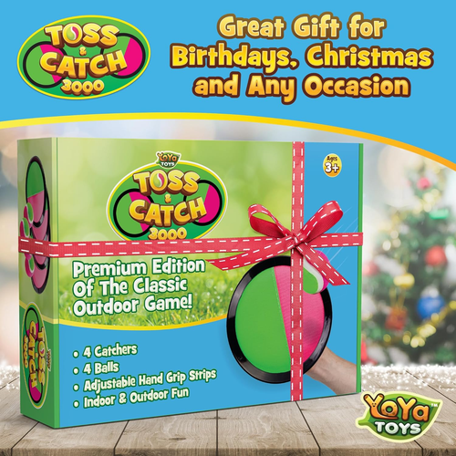 Toss and Catch Ball Game Toy Set - 4 Paddles & 4 Sticky Balls - Fun Kids Outdoor - Picture 9 of 12