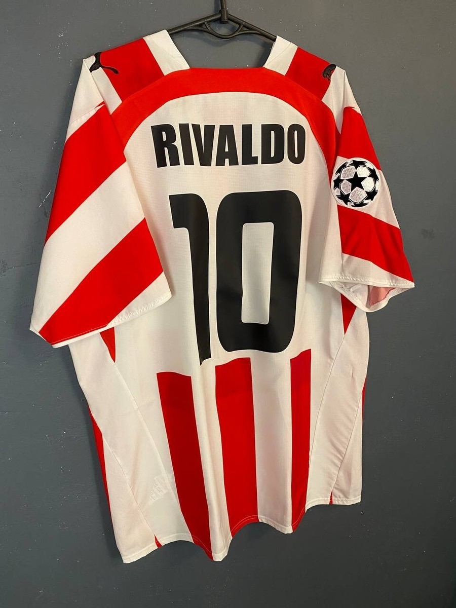 MEN'S OLYMPIACOS 2006/2007 RIVALDO #10 UEFA SOCCER FOOTBALL SHIRT