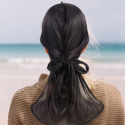 4 Pezzi Cappello Pirata Seta Uomo Uomo e Donna Turbante Durag Wrap per Capelli Dormire - Foto 7 di 12