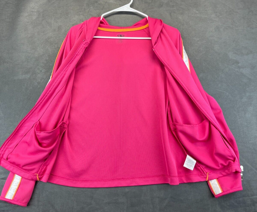 Athletic Works Full Zip Hoodie - Womens Large Pink White & Orange (466) - Picture 14 of 16