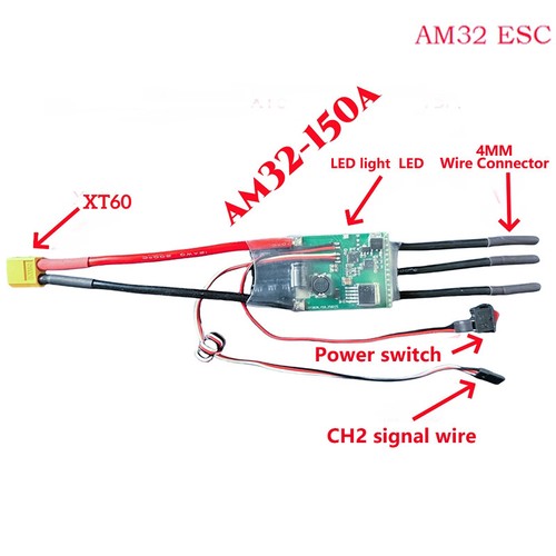 JMT AM32 60/80/150/200A Brushless ESC 2-6S BEC 6V/2A 6V/5A For RC Car Aircraft - Picture 14 of 28