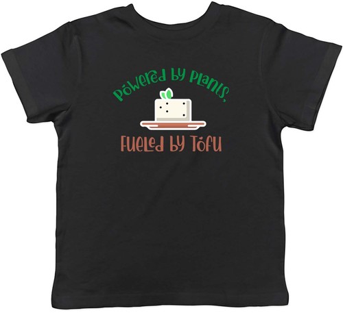 Powered by Plants Kids T-Shirt Fueled by Tofu Childrens Boys Girls Gift