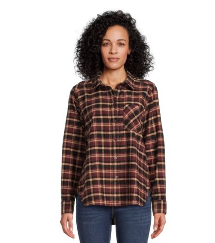 Women's Button Down Flannel Shirt with Long Sleeves Size Medium Time and Tru - Picture 2 of 6
