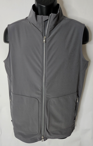 New Peter Millar Crown Crafted Mens Contour Vest Iron Grey Full Zip Size Small - Picture 2 of 12