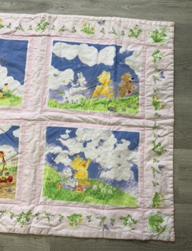 Little Suzy's Zoo Baby Blanket Yellow Duck Garden Quilted Cotton Comforter - Picture 3 of 12