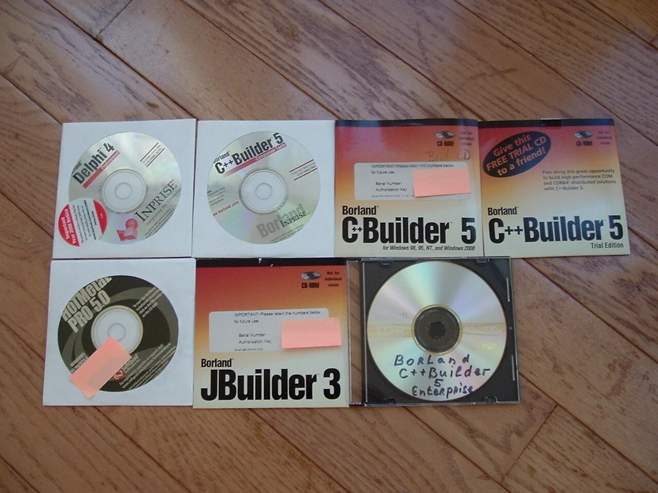 Borland C++ Builder 5 Enterprise Upgrade,Delphi 4,JBulder 3 Disks,KEY,Serial num - Image 3 of 4