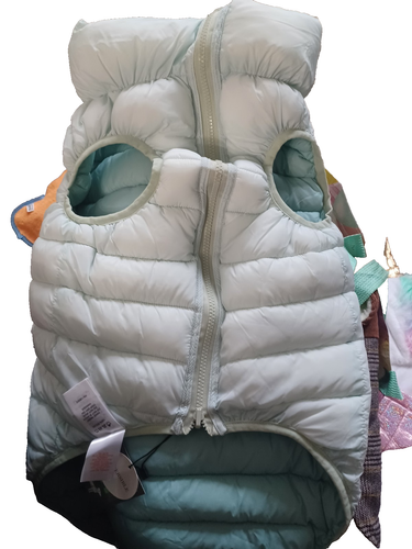Sydney & Company London Reversible Puffer Vest Dog Jacket XLarge Mint/White NWT - Picture 3 of 5