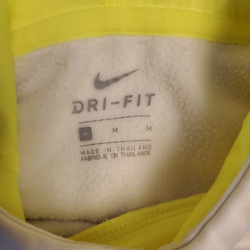 Nike Dri-Fit Women's Size M White & Bright Yellow Long Sleeve Hoodie - Picture 3 of 4