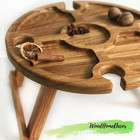 Wine table - Portable and folding outdoor wine table HANDMADE-Wood picnic table