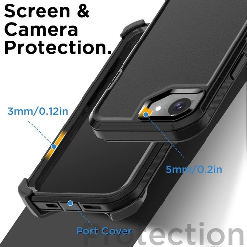 For NEW iPhone 16e / SE 4 Shockproof Heavy Duty Defender Case Rugged Cover Clip - Picture 9 of 17