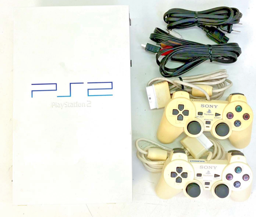 Sony PS2 SCPH-55000GT White Console NTSC-J Tested w/ 2 Controllers Japan