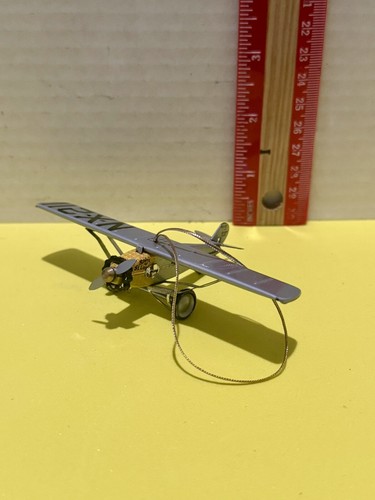 1998 Tin Toy Schylling N-X-211 Plane Christmas Ornament Spirit of St. Louis - Picture 9 of 9