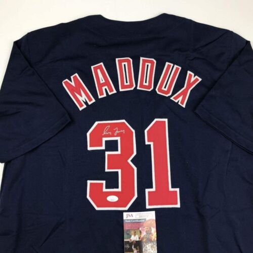 Autographed/Signed Greg Maddux Atlanta Blue Baseball Jersey JSA COA - Picture 2 of 4