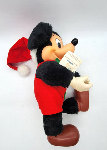 De colección. Juguete de peluche Applause 15" Mickey Mouse Santa Disney con etiquetas originales - Imagen 5 de 8
