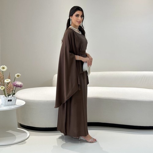 Dubai Women Muslim Abaya Long Robes Evening Kaftan Vintage Cocktail Party Gown - Picture 5 of 14