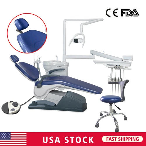 Dental Unit Chair Hard Leather+Dentist Stool + DDS+ New Foot Pedal Unidad silla image 9