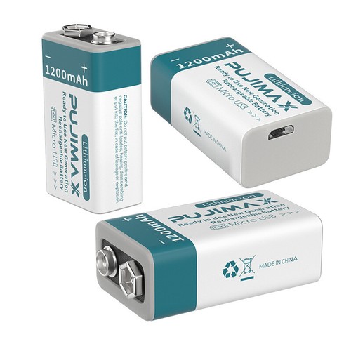 Batteria USB Ricaricabile Diretta 9V 1200mAh 9 Volt Batterie 6F22  - Foto 1 di 1