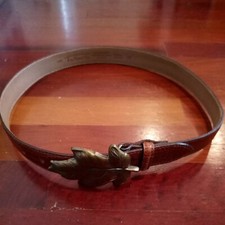 TALBOTS Faux Alligator Women's Leather BELT w/Leaf Buckle Made in Italy Size: M