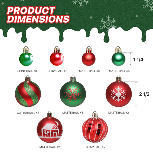 44 PZ Palline Ornamenti Infrangibili Albero di Natale da Appendere Festa di Natale Decorazione Casa - Foto 3 di 7