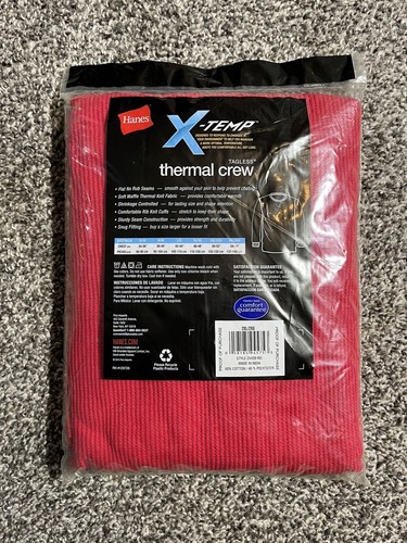 New Hanes Men's Henley Shirt FreshIQ X-Temp Colorblock Long-Sleeve two tone, 2XL - Picture 2 of 2